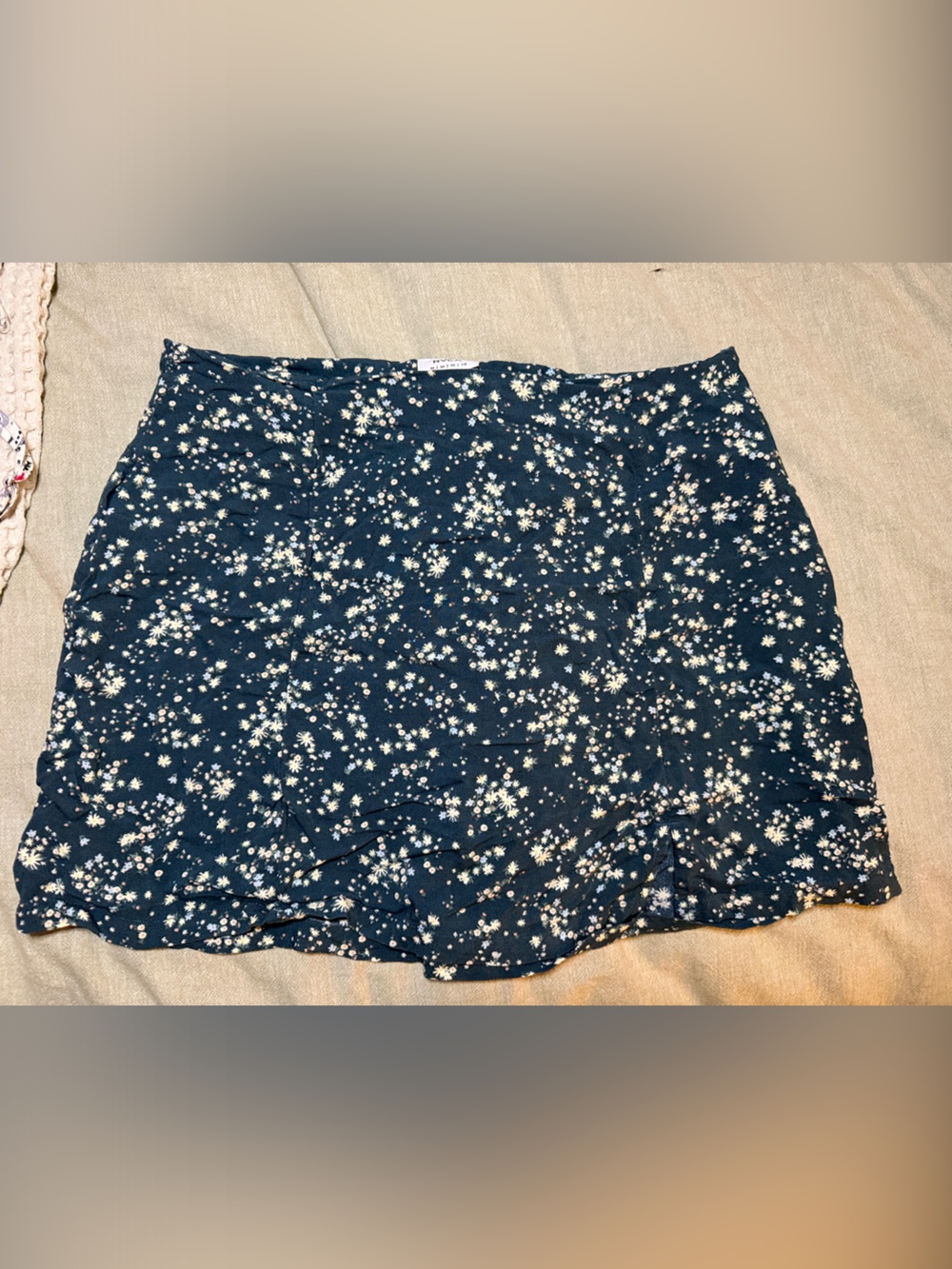 RVCA Dark Blue Floral Mini Skirt